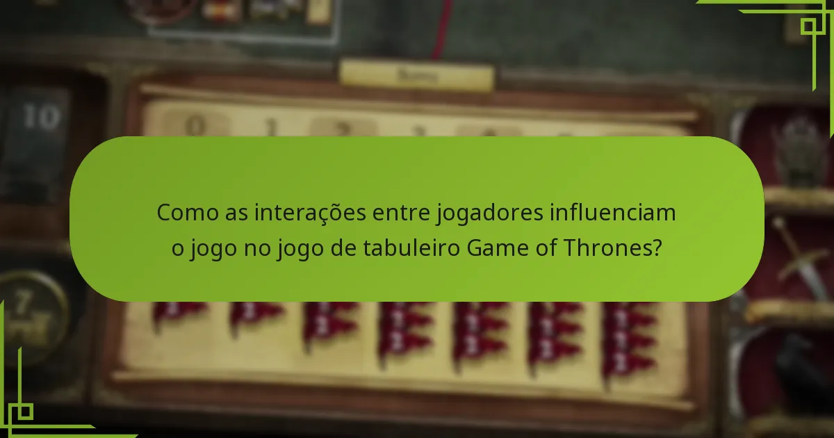 Como as interações entre jogadores influenciam o jogo no jogo de tabuleiro Game of Thrones?