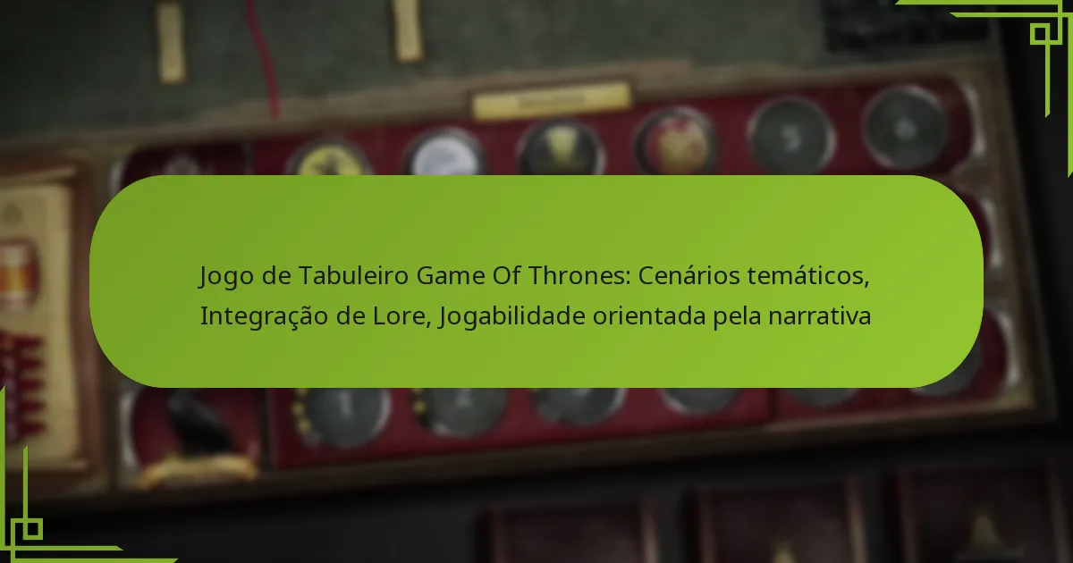 Jogo de Tabuleiro Game Of Thrones: Cenários temáticos, Integração de Lore, Jogabilidade orientada pela narrativa